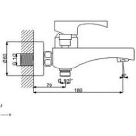 Resim Newarc Modern Banyo Bataryası Krom 901511 Krom 