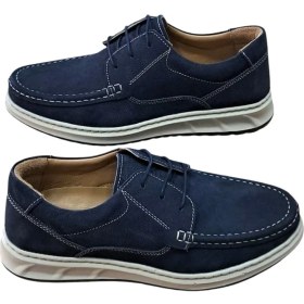 Resim Wexperon W379 Erkek Deri Bağcıklı Loafer Comfort Ayakkabı Nubuk Lacivert 