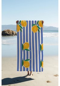 Resim Dijital Baskı Plaj Deniz Havlusu Limon Desenli Peştamal Hvl0159 Renkli 