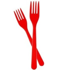 Resim Plastik Çatal 25li -Kırmızı- 