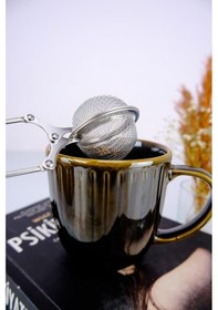 Resim Digithome Paslanmaz Çelik Bitki Çayı Demleme Süzgeci Maşalı Çay Süzgeç Gri - Mnb05601 C1-1-154 