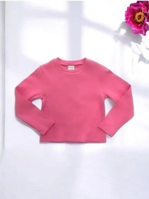 Resim Kız Çocuk Pamuklu Kaşkorse Crop Bluz-15213 Fuşya 