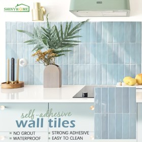 Resim 10/30 adet Açık Mavi 3D Kendinden Yapışkanlı Duvar Fayansları - Isıya Dayanıklı & Sökülebilir Mutfak Tezgah Arası, Su Geçirmez Banyo Duvar Çıkartmaları, Kolay Temizlenir, Parlak Olmayan 