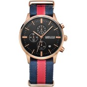 Resim Baogela 1611 Küçük Üç-Pin Aydınlık Chronograph Takvim Kuvars Izle Erkekler Için (Mavi Kırmızı Mavi Gül Siyah) 