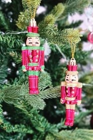 Resim Fındıkkıran Yılbaşı Ağaç Süsü 2li - Kurşun Asker Nutcracker Lüks Yılbaşı Ağaç Süsü 