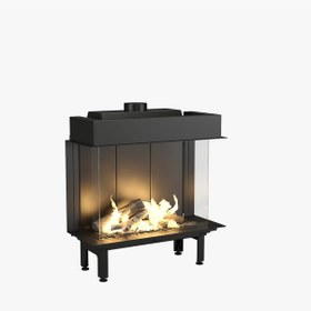 Resim VOURLA 80 3 TARAFI AÇIK CAM AÇIK GAZLI ŞÖMİNE 