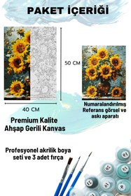 Resim Su'lepas Sayılarla Boyama Seti Numaralı Tuval Fırça Boya 40x50 Cm - AYÇİÇEK 