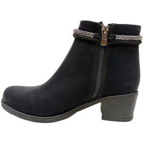 Resim Fix 9303 Yağlı Deri Trend Fashion Fermuarlı Kadın Bot Siyah 