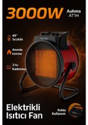 Resim Auhma At1h Elektrikli Isıtıcı Fan Kırmızı 3000w Hızlı Isınma, 3 Kademeli Ayar, Sessiz Ptc Isıtma T 