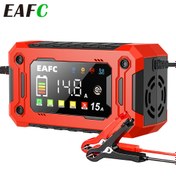 Resim EAFC 12V 15A Akıllı Batarya Şarj Cihazı Büyük Renkli Ekranlı, Akıllı Döküm Bakım ve Dezülfatörlü - Çoklu Batarya Tipine Uyumlu (AGM/GEL/SLA/LiFePO4), Aşırı Şarj/Aşırı Isınma/Kısık Devre Koruması, 100-240V AC Güç Arabalar, Kamyonlar, Motosikletler, Çim Biçme Makineleri, Denizcilik, Yeniden Şarj Edilebilir Batarya, Otomotiv Bakımı, Sağlam Tasarım, Gelişmiş Güvenlik Özellikleri 