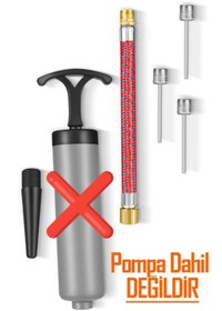 Resim Badem10 (5'Lİ) Bisiklet Futbol Topu Şişirme Pompası Ucu Seti Iğneli Basketbol Voleybol Topu Teker Hortumu 