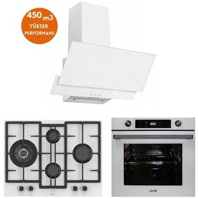 Resim Ferre Ve AFM Tech ED076-WFA WOK +FM7701 + FM3301 Iq 8 Prog Turbolu Beyaz Dijital Ankastre Set 