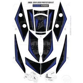 Resim Yamaha Xmax 250 Tank Pad Full Set 12 Parça Siyah-lacivert 2018-2023 