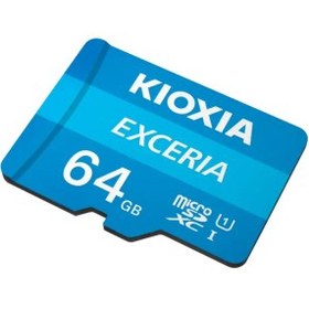 Resim KIOXIA 64GB Exceria, LMEX1L064GG2, UHS-1, CL10, 100Mb/s, MicroSD Kart Bellek (SD Adaptörlü) 