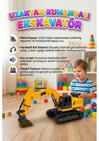 Resim Uzaktan Kumandalı Full Fonksiyon Hareketli Excavator 2.4ghz Iş Makinesi Ekskavatör Çok Renkli 
