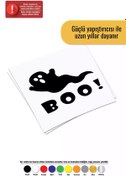 Resim Genel Markalar Boo Uçan Hayalet Sticker Oto Motor Laptop Duvar Folyo Sticker 25x25 cm 