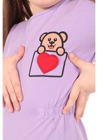 Resim Toontoy Kids Toontoy Kız Bebek Nakışlı Elbise Lila 