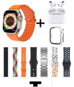 Resim woodhub Gümüş i20 Ultra 2 Max Suit Akıllı Saat 7 Kordon 1 Air Pro Bluetooth Kulaklık 1 Koruma Kılıfı Hediye 