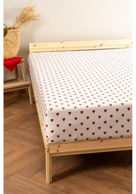 Resim Soley Mix & Match Hearts %100 Pamuk Çift Kişilik Düz Çarşaf Kırmızı 