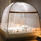 Resim 1 adet Kolay Kurulum Moğolistan Yurt Sivrisinek Ağı, 360° Tüm Taraflı Koruma, Sivrisinekleri Önlemek İçin Büyük Alan Şifreleme, Geyik ve Ağaçlar ile Karikatür Baskı Tasarımı, Yaz Yatak Odası Gereksinimleri, Öğrenci, Aile ve Ev Kullanımı İçin İdeal - ve Şık Dekoratif Kanvas, Kolay Kurulum Sivrisinek Ağı | Dekoratif Sivrisinek Ağı | Dayanıklı Sivrisinek Ağı 