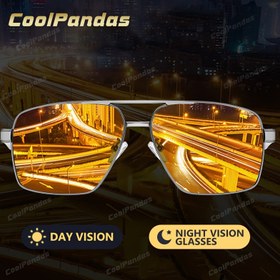Resim KulPandas Vintage Fotokromik Gece Görüşü Moda Gözlükleri - Erkek & Kadın, Kamelyon Sarı Lens, Anti-Parlama, Gündüz ve Gece Sürüş, Doğa Yürüyüşü, Balıkçılık, Retro Tarz, Dayanıklı Dış Mekan Gözlüğü, Kaliteli Görme İyileştirici 