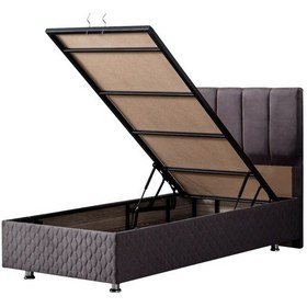 Resim Setaymobilya Baza, Tetra Antrasit Tek Kişilik Baza + Başlık, Mdf, Setay 