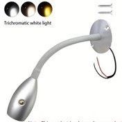 Resim Xuweiwei 1 Adet Mryc Esnek Kaz Boyunlu Led Spot Işık 3w Simli Beyaz Sıcak Nötr Işık Dokunmatik Anahtarlı Kısılabilir Renk Sıcaklığı Dc12 24v 