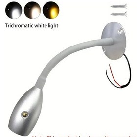 Resim Xuweiwei 1 Adet Mryc Esnek Kaz Boyunlu Led Spot Işık 3w Simli Beyaz Sıcak Nötr Işık Dokunmatik Anahtarlı Kısılabilir Renk Sıcaklığı Dc12 24v 