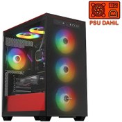 Resim Rampage Blaze Mesh Temperli Camlı 4x12 CM ARGB Fan M-Atx 400W PSU Oyuncu Kasası 