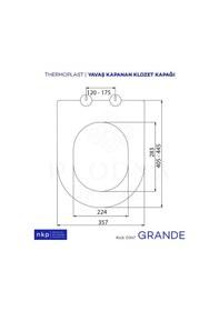 Resim D-Form Grande Thermoplast Yavaş Kapanan Klozet Kapağı 