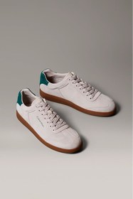 Resim Calvin Klein Erkek Cupsole Tabanlı Süet Sneaker - Krem 