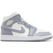 Resim Air Jordan 1 Mid Stealth Grey Sail (w) Kadın Spor Ayakkabı 