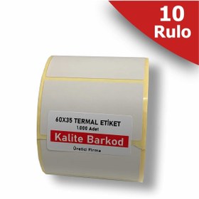 Resim Kalite Barkod 60x35 Termal Etiket | 10 Rulo Barkod Etiketi 