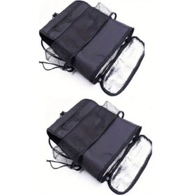 Resim Xuweiwei Black 2 Adet Araç Arka Koltuk Organizatör Çantası Multi Fonksiyonlu Seyahat Depolama Mesh Cepli 