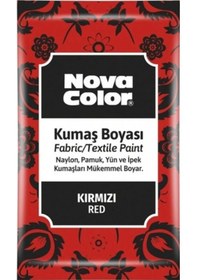 Resim Nova Color Toz Kumaş Boyası Kırmızı - 4 Adet Kırmızı 