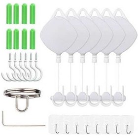 Resim Pazly Htc Vive Pro//oculus Rift//quest Link//quest 2 Vr Kablo Yönetim Sistemi İçin Mftd 6 Adet Teleskopik Tavan Kasnakı - Beyaz Beyaz 