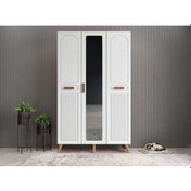 Resim Monere Membran 3 Kapaklı Portmanto Montaj Dahil Çam Beyaz 120 Cm 