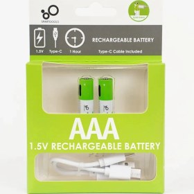 Resim Type-c Şarjlı Li-ion Aaa İnce Pil 1.5v 750mwh 2li Paket 