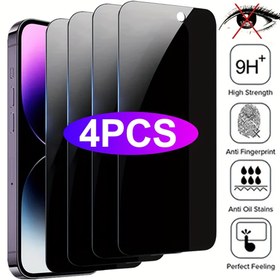 Resim 4 adet Tam Kapsama Anti-Gizlilik Temperli Cam iPhone 16 15 14 13 12 Pro Max 16e 13 12 Mini Ekran Koruyucu, iPhone 16 15 14 Plus Pro Max 13 12 Mini için 9H Koruyucu Cam 