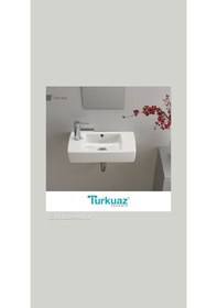 Resim Turkuaz Seramik Cerastyle City Mini Lavabo 50CM Sağ Sol Sağ-Sifonsuz 