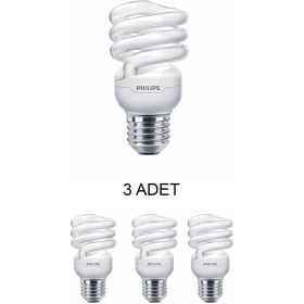 Resim Philips 23W Tasarruflu Spiral Ampul Sarı Işık 3 Adet 