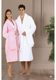 Resim Özdilek Vega Aile Bornoz Seti Beyaz-pembe Renkli 