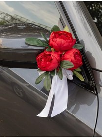 Resim Krasivaa Svad'ba Damat Ve Gelin İçin El Korkulukları Ve Aynalarına Takılan Araba Düğün Süsü 262357678 