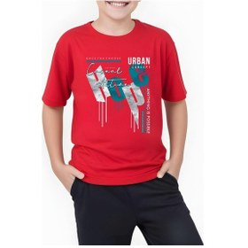 Resim Panios Kids Hope Baskılı Erkek Çocuk Yuvarlak Yaka Kısa Kollu T-shirt Kırmızı 