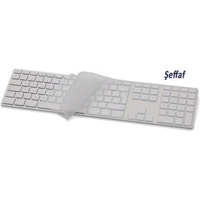 Resim Magic Keyboard Klavye Koruyucu Uk-us To Türkçe A1243 Usb Kablolu Model İle Uyumlu Şeffaf 