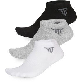 Resim Techsport Aksesuar Çorap Pamuk Patik 3 Lü Siyah Beyaz Gri 