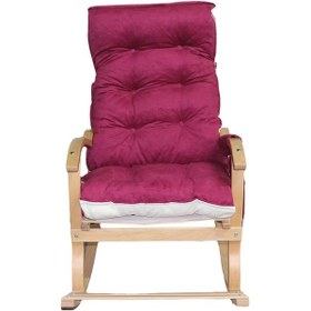 Resim Mobildeco Erciyes Çift Renkli Cepli Bordo/krem Sallanan Sandalye Ceviz 