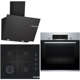 Resim Bosch Siyah 3 Lü Ankastre Set 332 ( HBF534ES3T - POP6C6P30O - DWK66PJ60T ) 