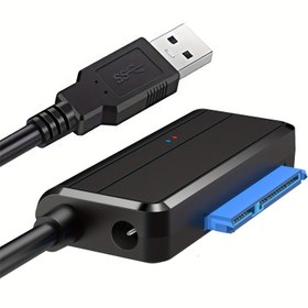 Resim Yüksek Hızlı USB 3.0'dan SATA III Adaptör Kablosu - 2,5 İnç ve 3,5 İnç HDD/SSD için, UASP Uyumlu, Kolay Tak & Çalıştır Kurulumu, Veri Aktarımı ve Depolama Genişletme Desteği, Harici Sata'den USB'ye Adaptör (Güç Adaptoru Dahil Değildir) 