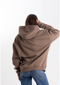Resim Kahve Kapşonlu Sweatshirt Kahverengi 